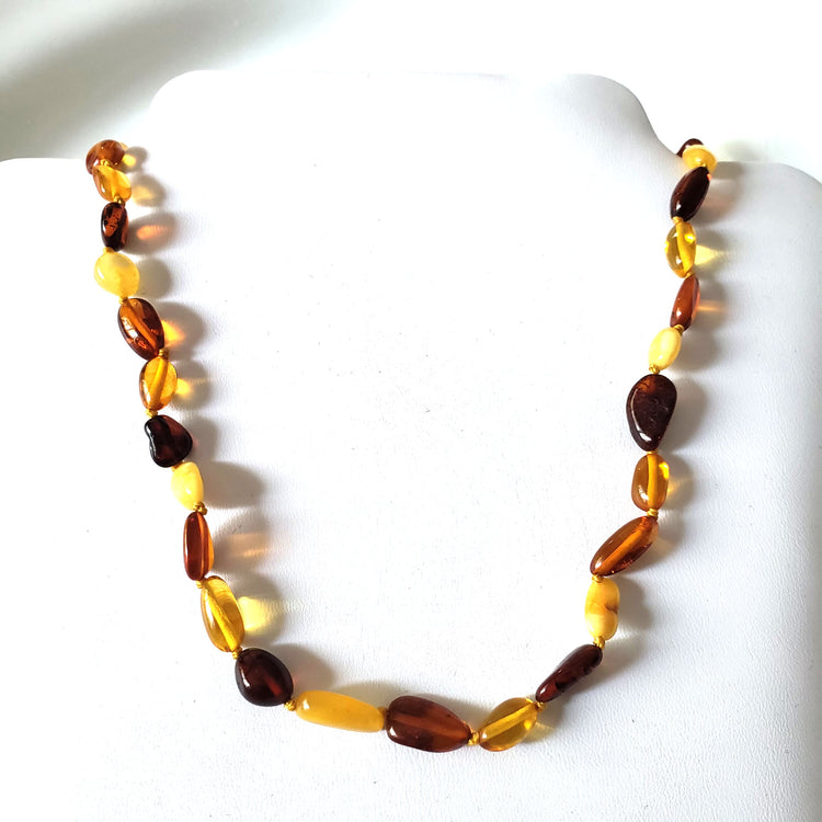 Vintage Amber Necklace Old BALTIC AMBER Cognac Glossy Faceted Beads 65g  18483 | eBay